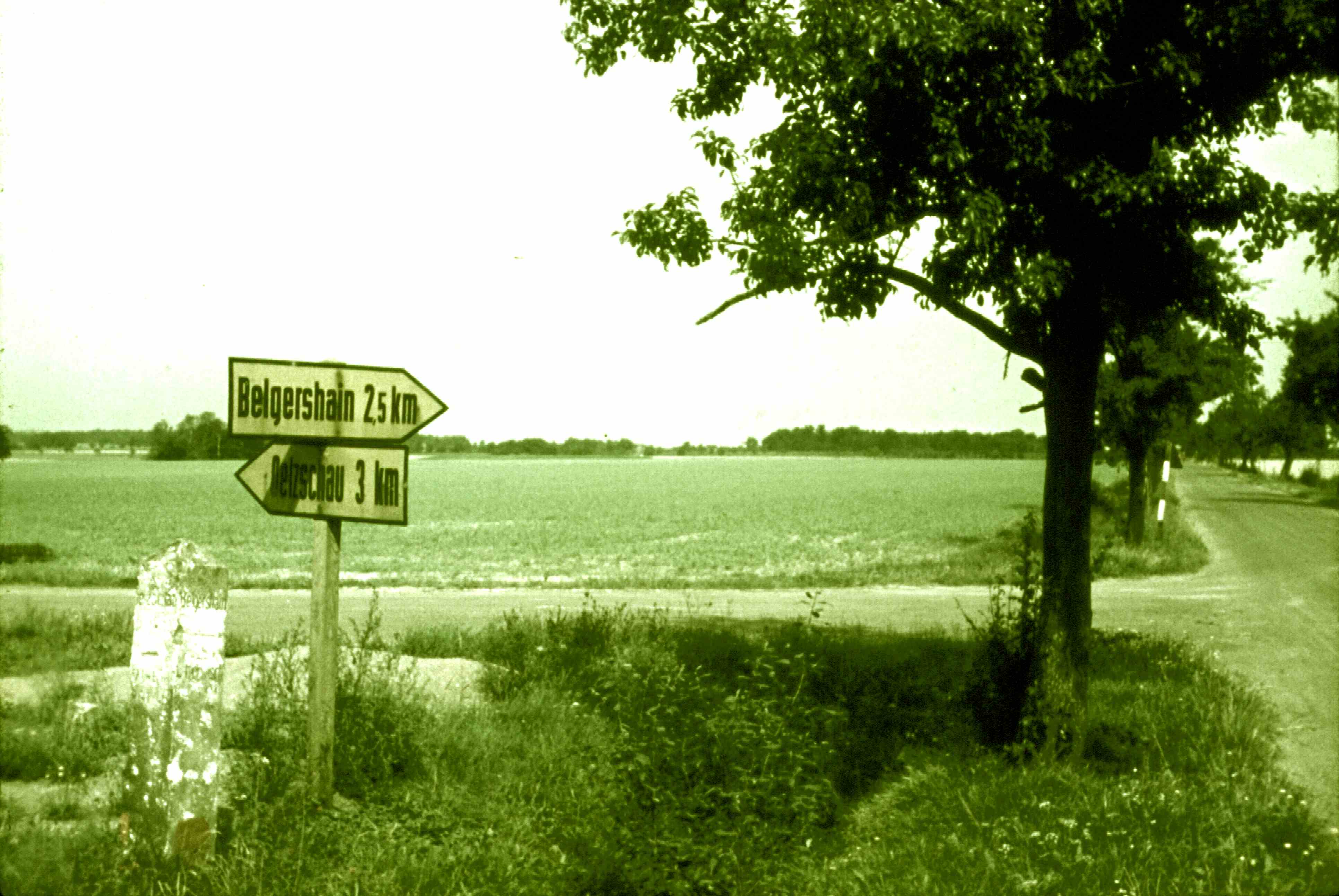 Ortsabzweigung von Rohrbach nach Belgershain bzw. Oelzschau