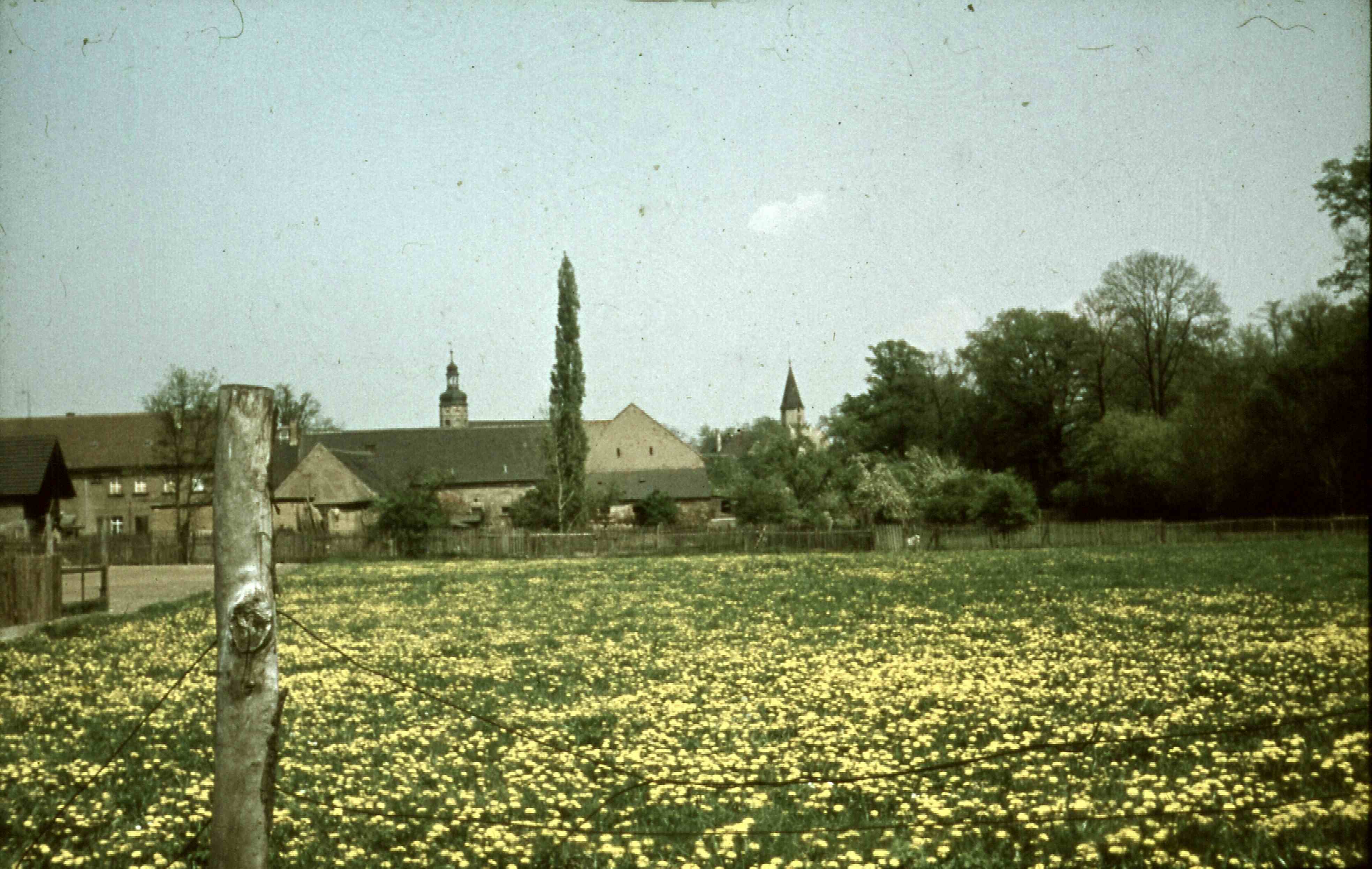 Blick auf Sankt Johanneskirche und Schlossturm, Belgershain