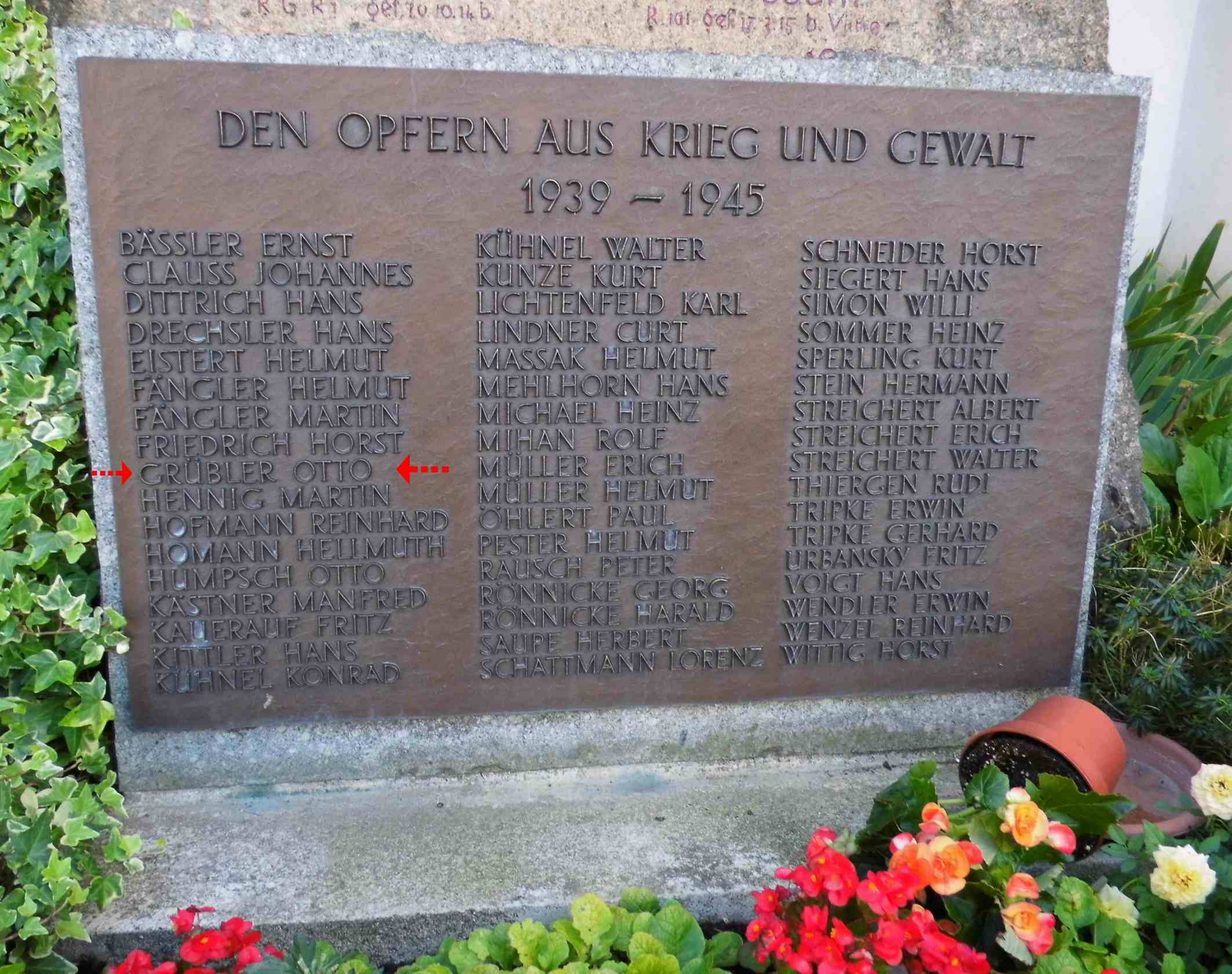 Gedenktafel Belgershainer Friedhof